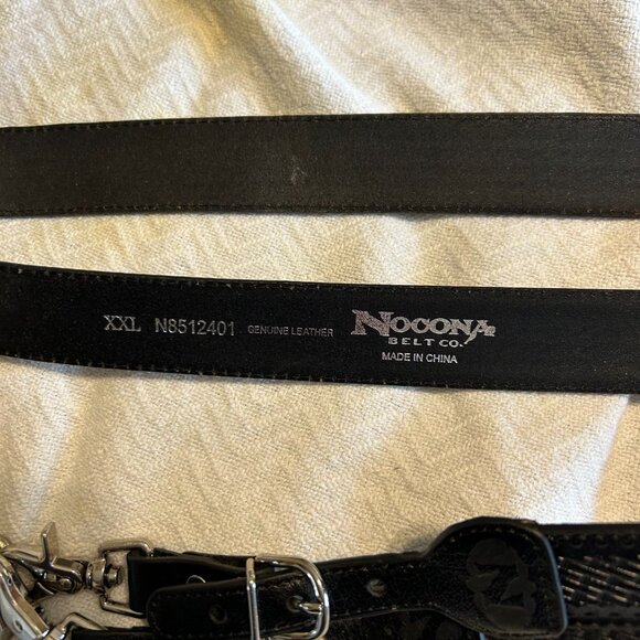 Nocona Black and Silver Suspenders with Metal Clips - Picture 2 of 5